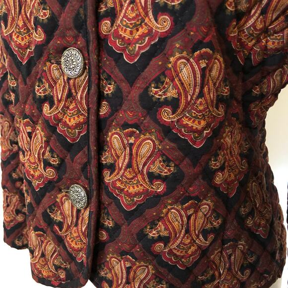 VTG 90s Susan Bennett Tapestry Paisley Jacket Baroque Boho Western Blazer Small - Picture 3 of 9